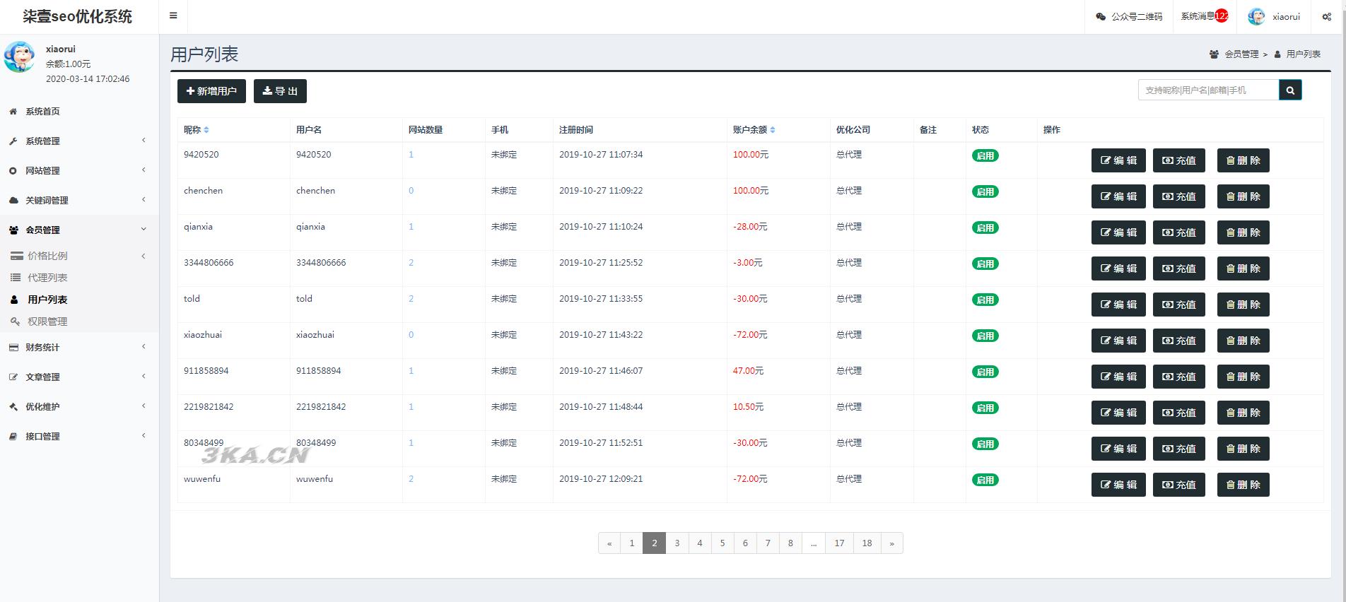 SEO按天扣费系统源码/SEO计费系统/关键词计费扣费系统/关键词排名查询系统