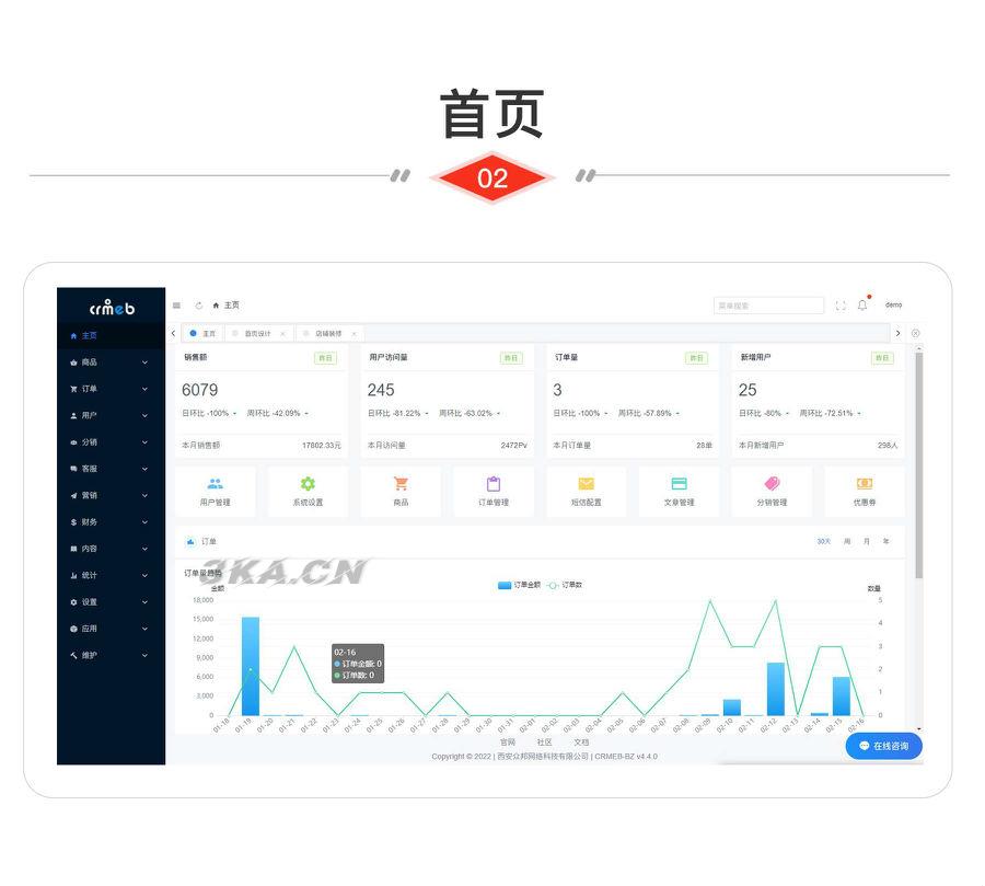 CRMEB/V4.4标准版打通版商城源码小程序公众号H5+App商城源码