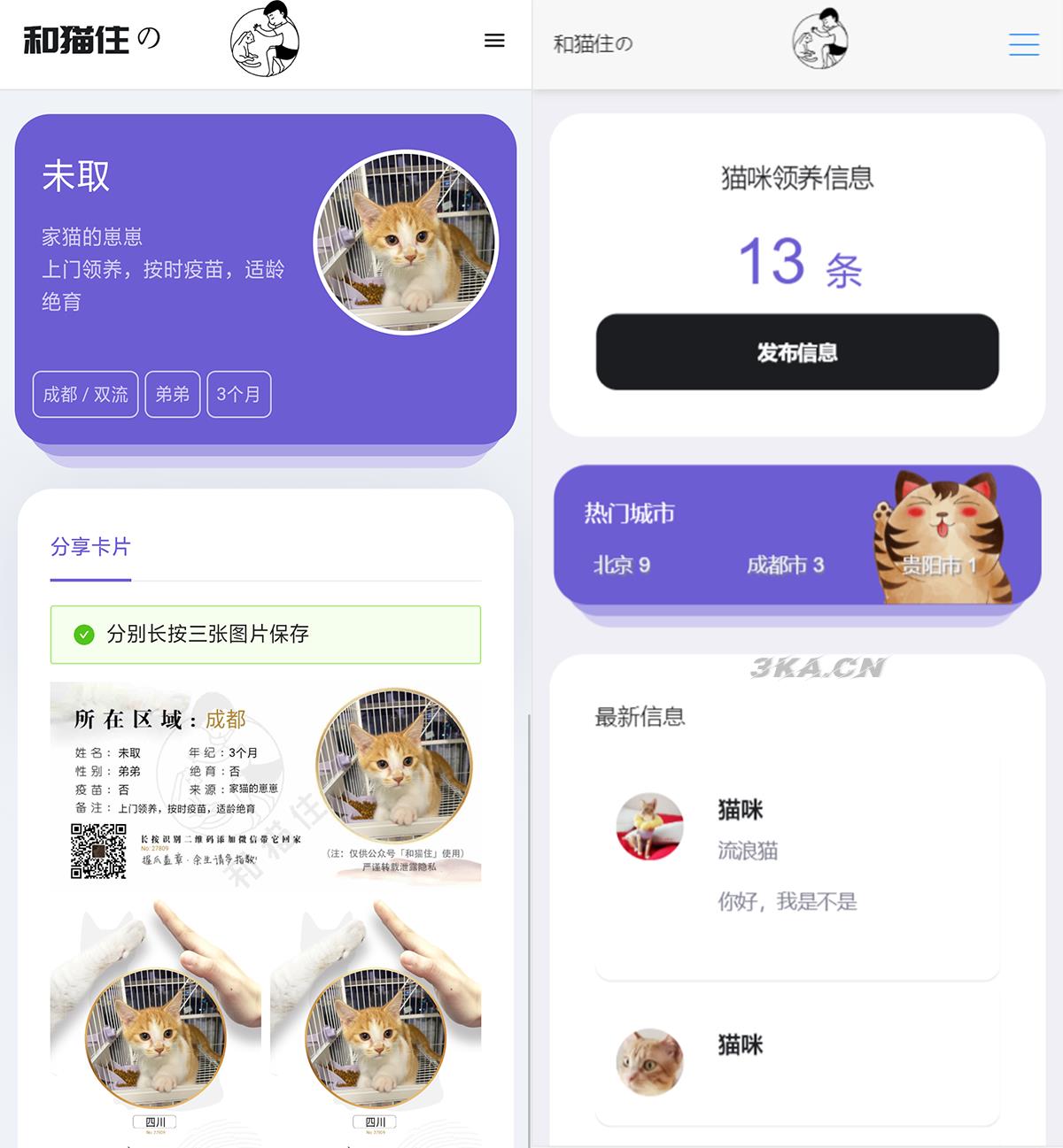 最新流浪猫流浪狗H5完整运营源码下载/可封装APP