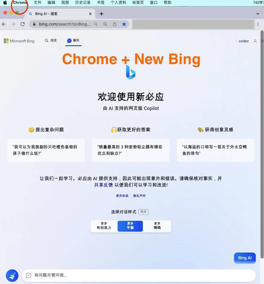 微软New Bing完美聊天机器人源码，支持ChatGPT提示词 国内可用，基本兼容微软 Bing AI 所有功能